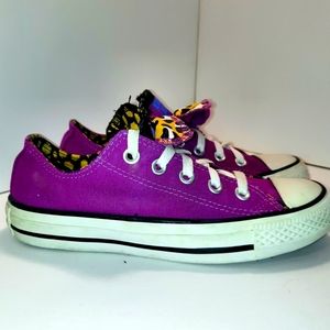 Converse Chuck Taylor All Star sneakers, womens Size 5, purple /white,